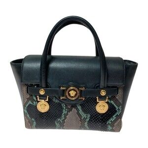Versace Medusa Python Handbag Black